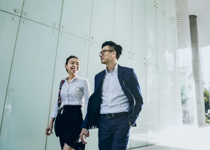 Asian business people, vivid tone